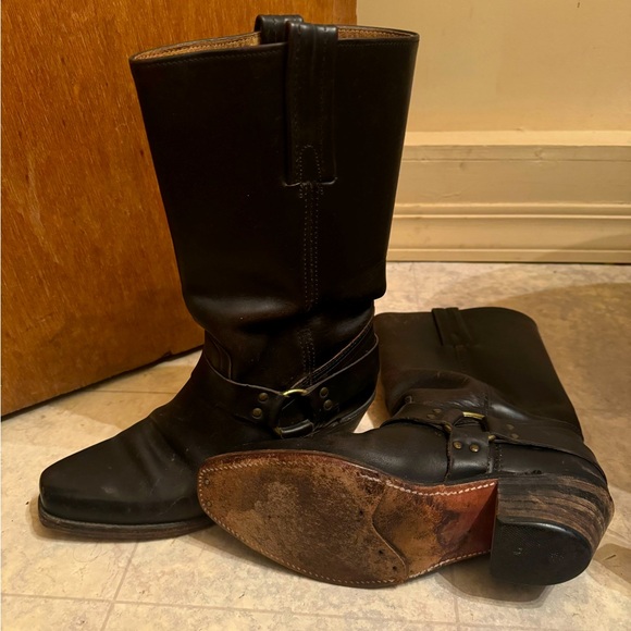 Frye Harness Motorcycle Boots - Black - Men’s 10B - Picture 2 of 6
